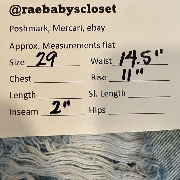 Forever 21 Light Blue Wash Distressed Cotton Denim Shorts Size 29 - Picture 4 of 5